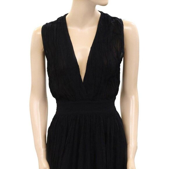 Mimi Liberte Michael Klein Solid Maxi Long Dress Black Everyday XS New - Picture 2 of 5